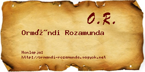 Ormándi Rozamunda névjegykártya